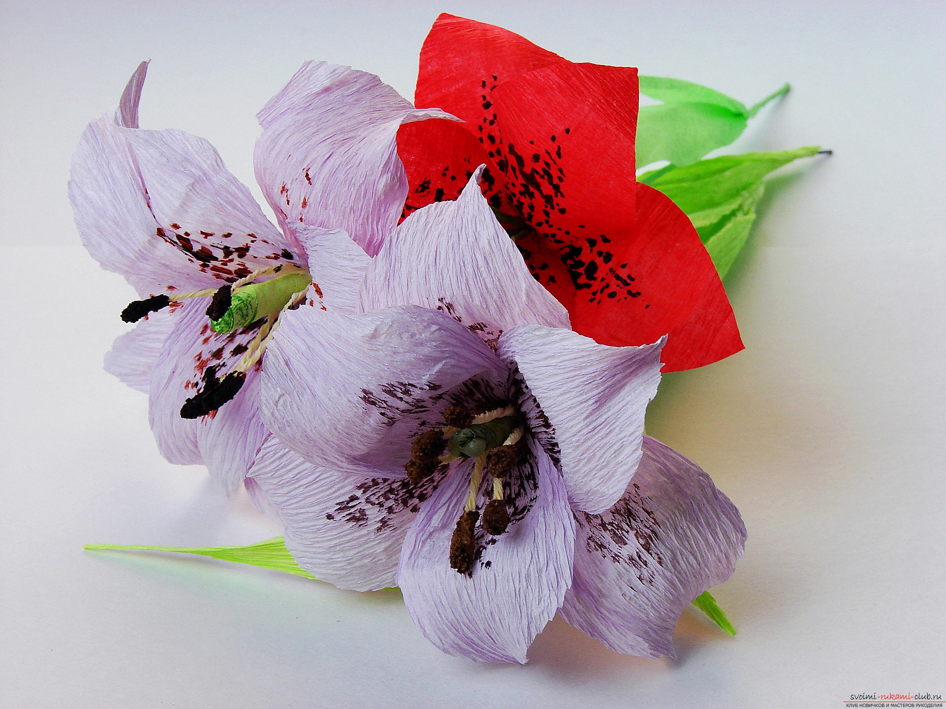 Мастер-класс научит как сделать гофрированные цветы своими руками – лилии из гофрированной бумаги.. Фото №36